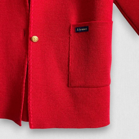 Le Minor Wool Breton Sailor Blazer Coat Red Straight Cut Pockets Medium - Picture 4 of 9